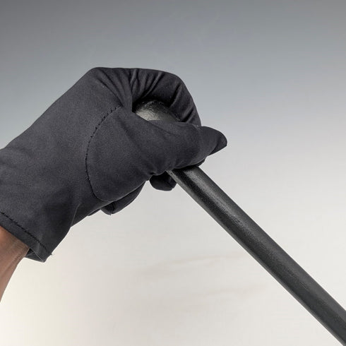 British vintage black shaft round handle walking stick 92cm